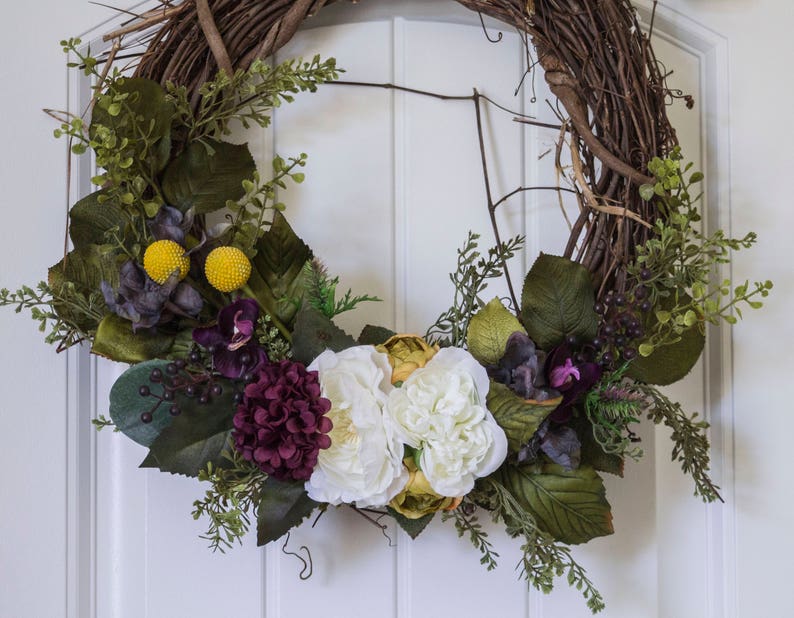 Woodland Wreath MediumLarge Silk Flower Wreath.
