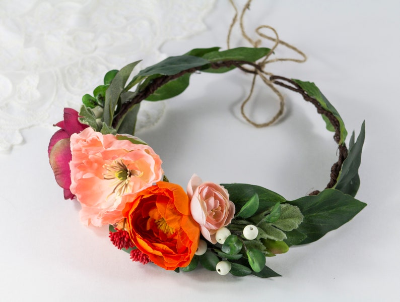 Custom Flower Crown Adjustable with ribbon Small to Etsy