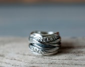 Geometric sterling silver ring - Bohemian ring - Twig ring - Forest ring
