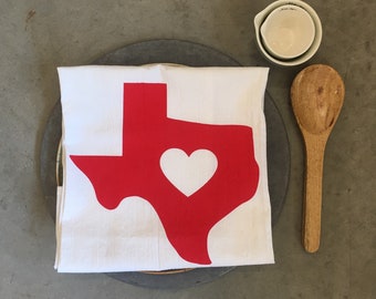 Texas Love Flour Sack Kitchen Towel