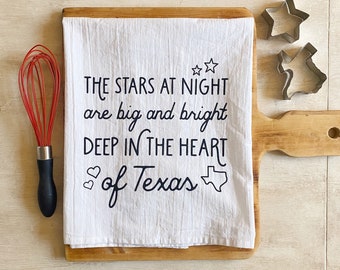 En lo profundo del corazón de Texas toalla de té de saco de harina