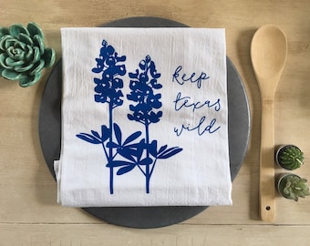 Texas Bluebonnets Flour Sack Kitchen Towel