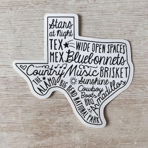 Texas Favorite Things Die Cut Sticker