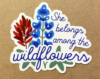 Texas Wildflowers Die Cut Sticker