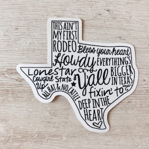 Texas Sayings Die Cut Sticker