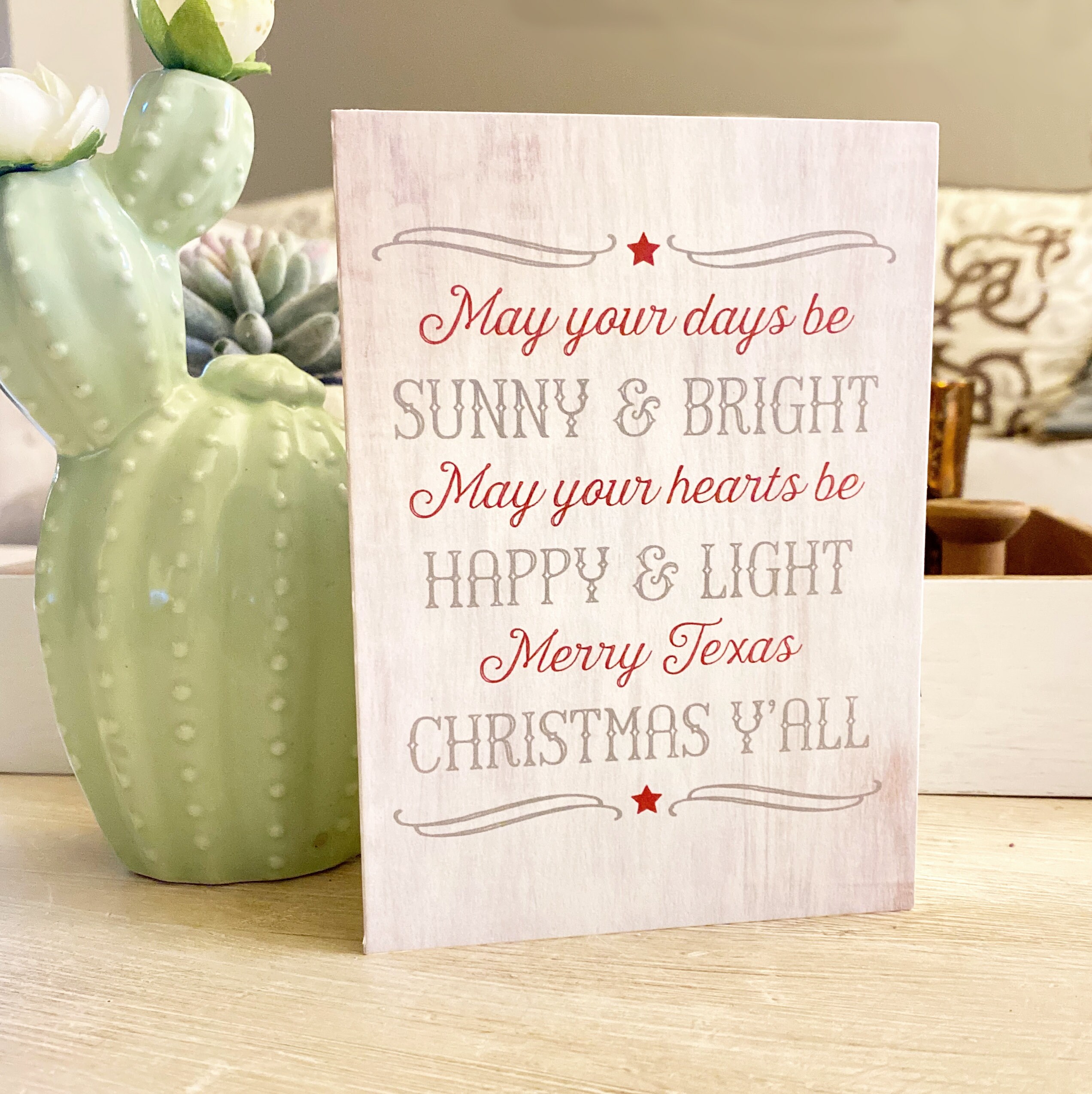 Merry Texas Christmas Y'all Greeting Cards Etsy