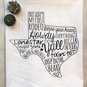 Texas Sayings Flour Sack Kitchen Towel image 2