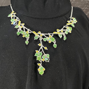 Bib Necklace Glamour Statement Jewelry, Vintage Bavette Necklace, Neck Glamour Rhinestone Costume Jewelry, Cocktail Necklace