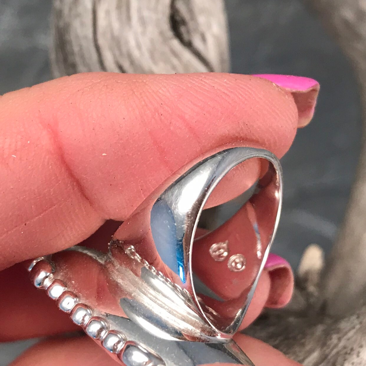 Big Bold Statement Ring Large Diamond With Blue Rhinestones Etsy