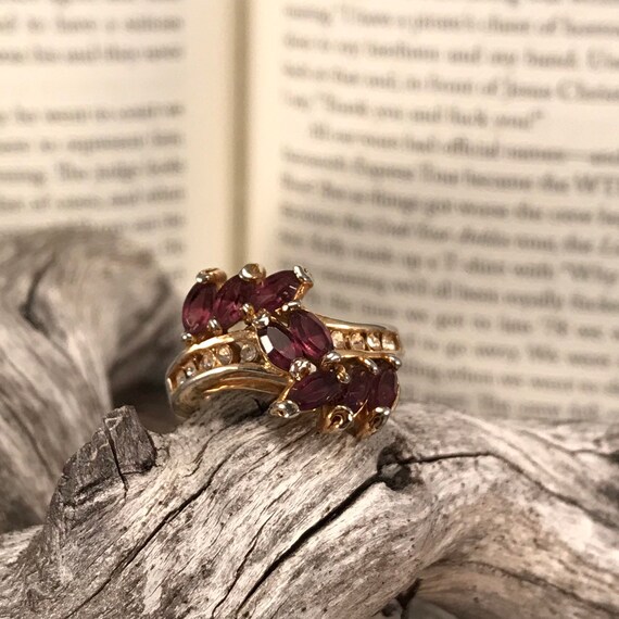 Amethyst Ring Gold Statement Ring, Birthstone Feb… - image 4