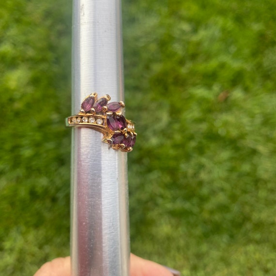 Amethyst Ring Gold Statement Ring, Birthstone Feb… - image 10