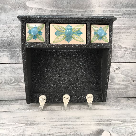 Apothecary Spice Cabinet 3 Ceramic Drawers Wood Wall Mount Etsy