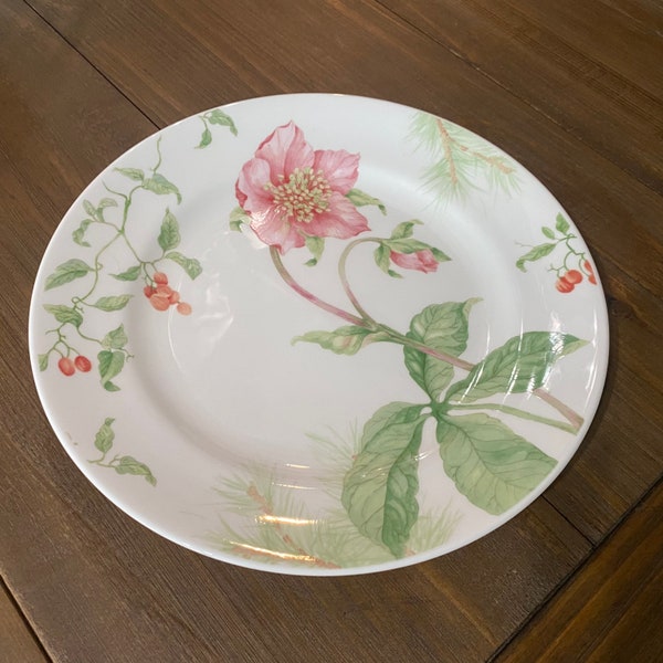 Vintage Lenox "Winter Garden" Dinner Plate Winter Rose and Chinaberry Made in USA - Single Dinner Plate