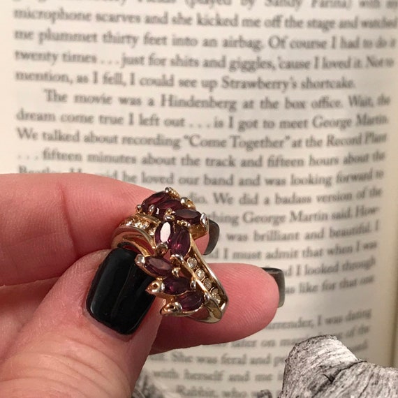 Amethyst Ring Gold Statement Ring, Birthstone Feb… - image 6