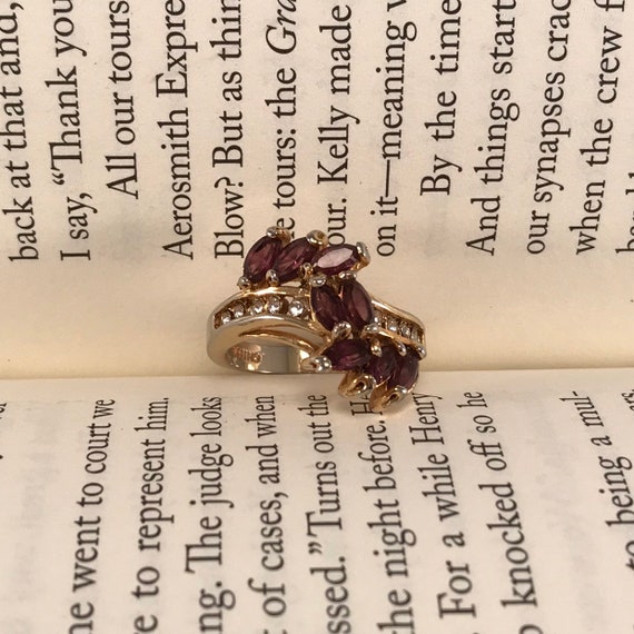 Amethyst Ring Gold Statement Ring, Birthstone Feb… - image 5