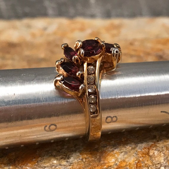 Amethyst Ring Gold Statement Ring, Birthstone Feb… - image 7