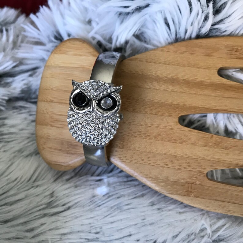 Woman's Watch Quartz Battery Operated Rhinestone Owl Etsy