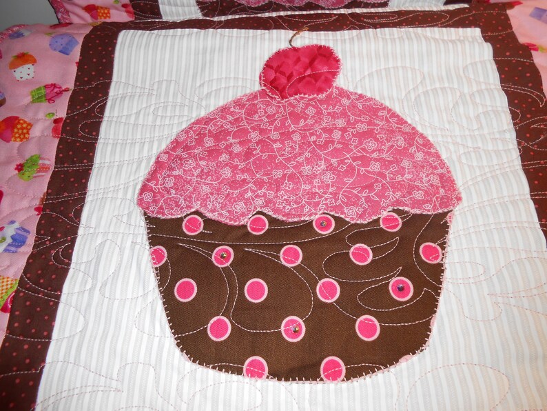 Icing and Cherries on top Quilted Happy Birthday Cupcake Runner