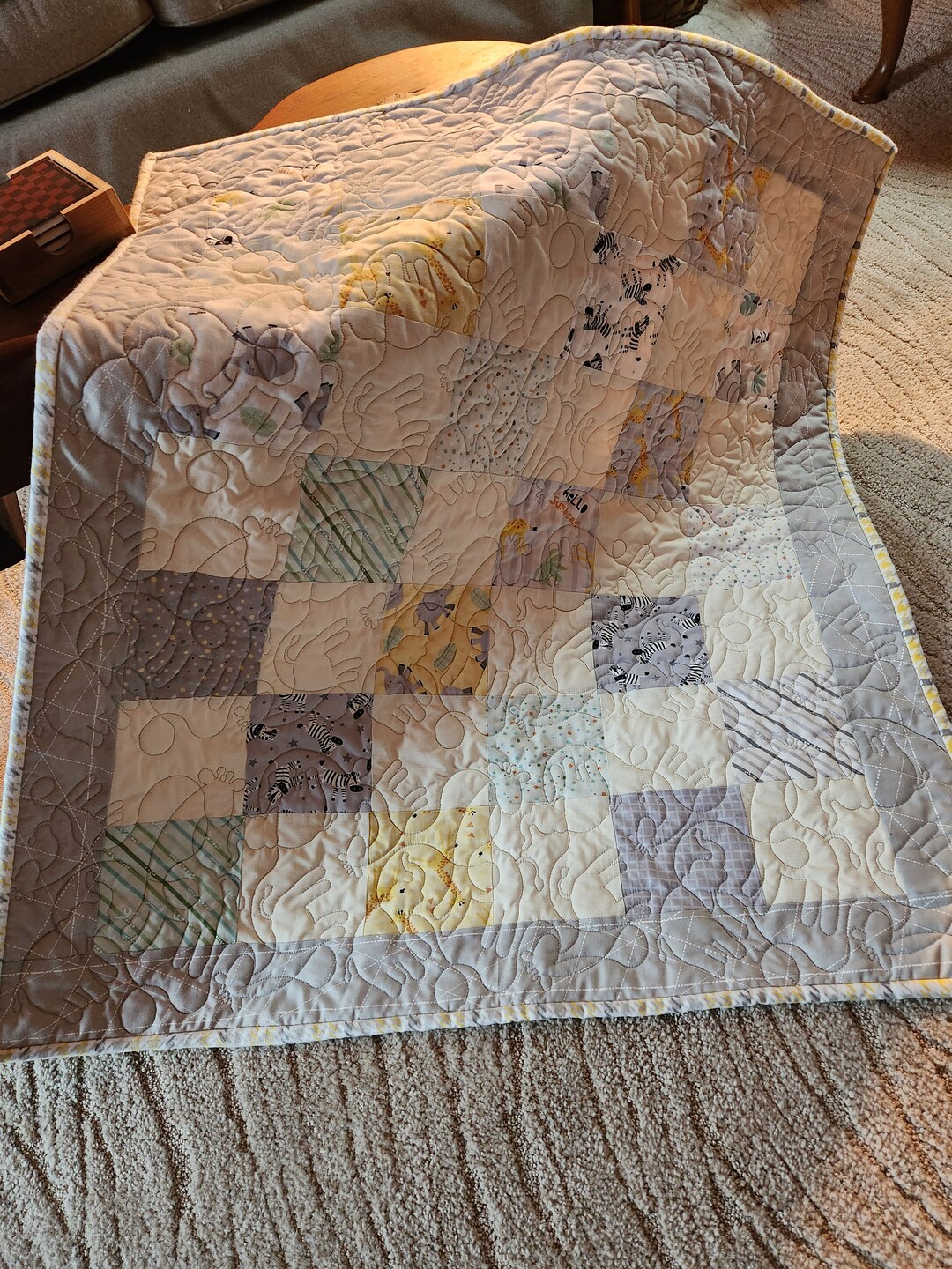 Hello Sunbeam Baby Quilt Flannel Backed Gender Neutral Etsy