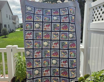 Vintage Concord Fabric Quilt - Secrets of the Garden by Joan Kessler, Professional Quilting, Hand Finished