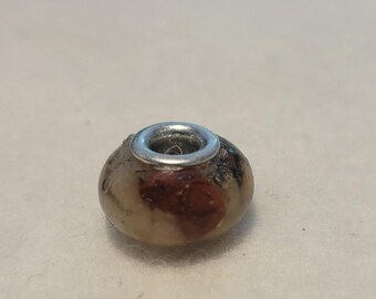 European Style Bead Made From Genuine Michigan Pudding Stone