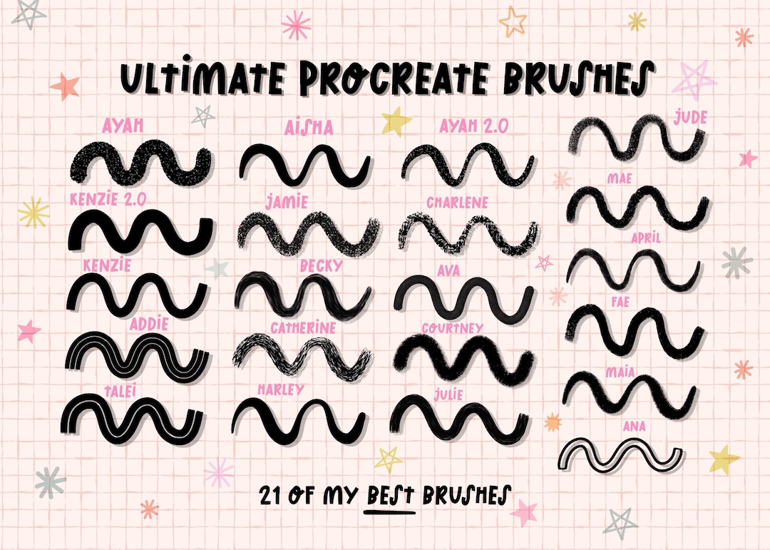 Procreate Lettering Brushes, Procreate Brush Set, Procreate Sketch ...