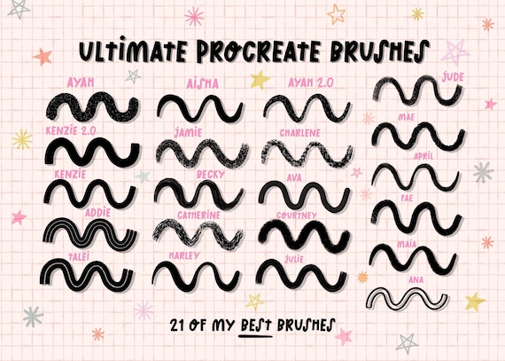 Procreate lettering brushes, Procreate brush set, procreate sketch brushes, procreate brush pack, pencil brush, textured brush, calligraphy