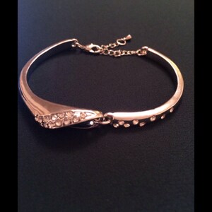 Silver Bangle / Bracelet with blue charm - jewellery - friendship jewelry