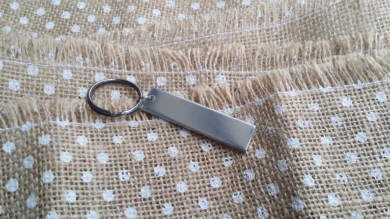 12 Polished 1/2' x 2' Key Ring Blanks 12g Heavy Weight Food Safe Aluminum- FLAT bild 1