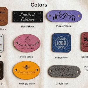 Custom Leather Hat Tags & Sewing Labels – Personalized Faux Leather Tags for Knit, Crochet Handmade Clothing (Bulk Orders Available) image 9