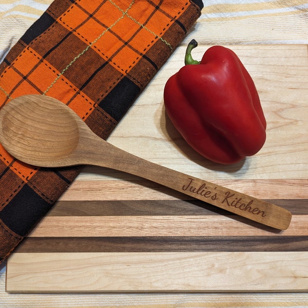 Personalized Solid Wood Kitchen Spoon MADE IN CANADA