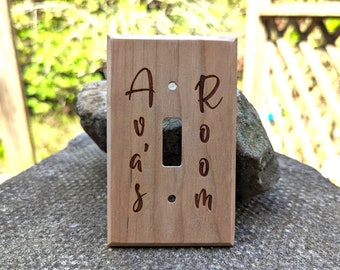 Personalized Wood Light Switch Cover Plate w/ Optional Laser Engraving
