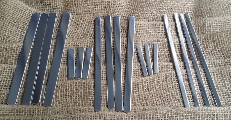 Variety Pack of 14 Gauge 1100 Food Safe Aluminum Stamping Blanks- Five of Each- 14/' 12/' Bracelet Blanks /& 14/' 38/' Ring Blanks 38/'