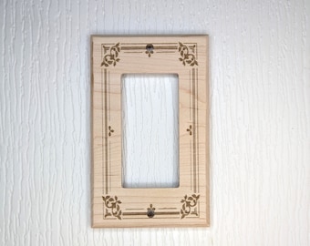 Personalized Wood  Light Switch Cover w/ Optional Laser Engraving