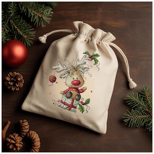Cross-stitch scheme Christmas deer Embroidery pattern PDF