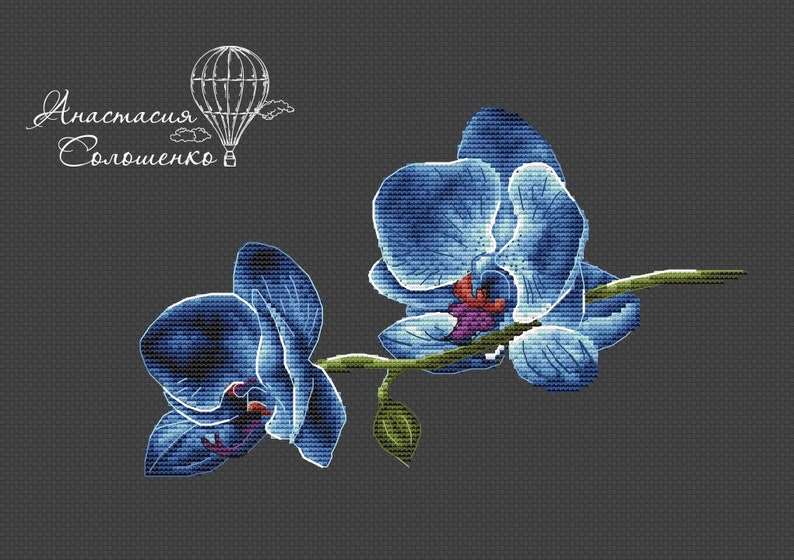 Schema punto croce Schema ricamo orchidea PDF immagine 1
