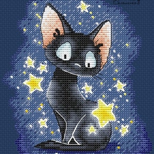 Cross-stitch scheme Night hunting Embroidery pattern PDF