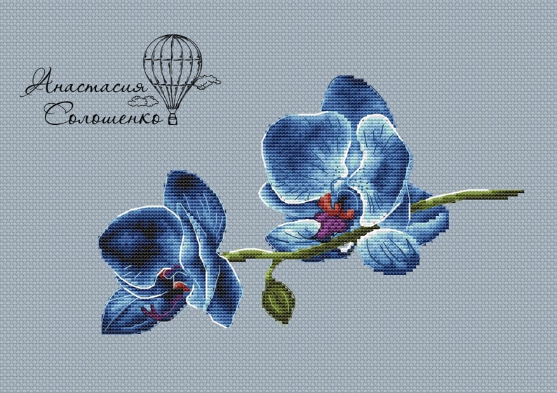 Schéma de point de croix Motif de broderie Orchidée PDF image 2