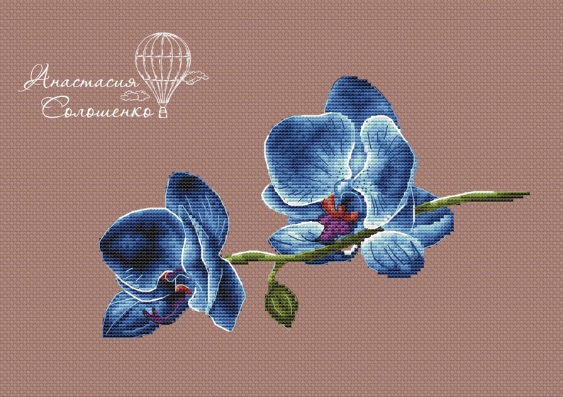 Schema punto croce Schema ricamo orchidea PDF immagine 3