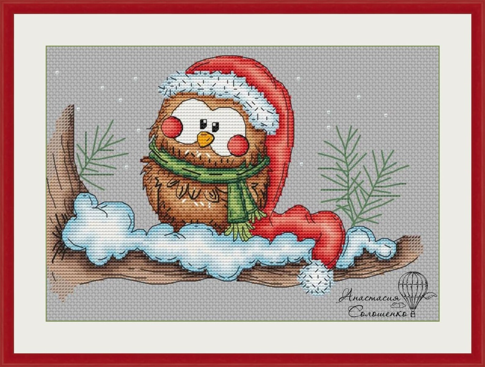 Crossstitch scheme Christmas owl Embroidery pattern PDF Etsy