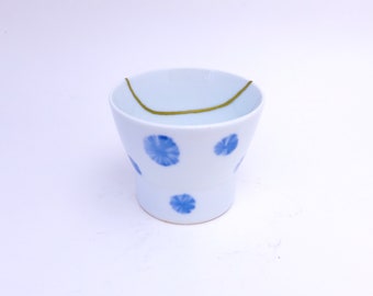 Kintsugi Aardewerk - Kintsukuroi Bowl - Puro Kintsugi Traditionele Reparatie - Antieke Japanse Keramiek - Porselein Blauw Wit