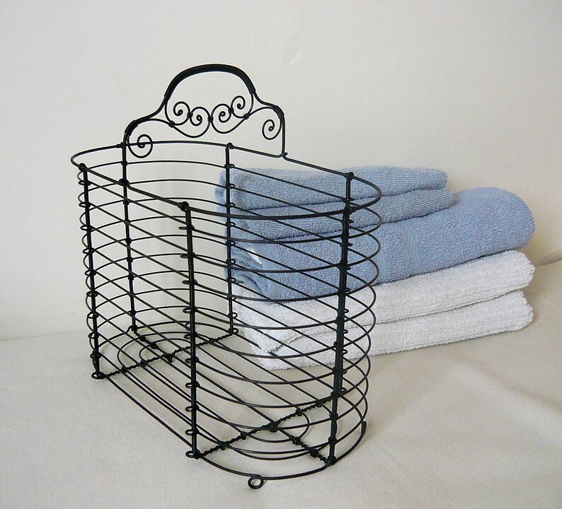 Metal Iron Wire Patinated Toilet Paper Basket Ornamental Etsy