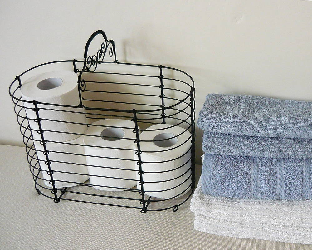 Metal Iron Wire Patinated Toilet Paper Basket Ornamental Etsy