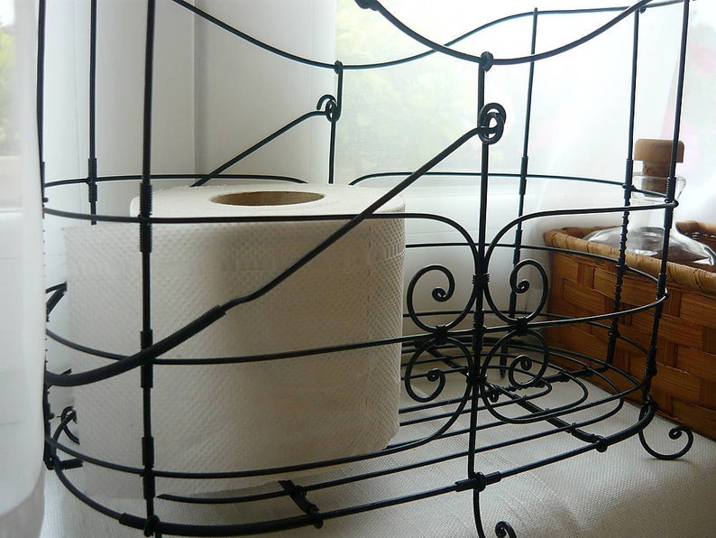 Metal Iron Wire Patinated Toilet Paper Basket Ornamental Etsy