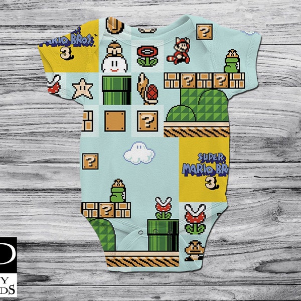 Video Game Inspired Baby Bodysuit, Newborn Gifts, Baby Shower Gifts, Cute Nerdy Gifts, Nerdy Baby Bodysuits, Nerdy Baby Gifts, Fun Gifts