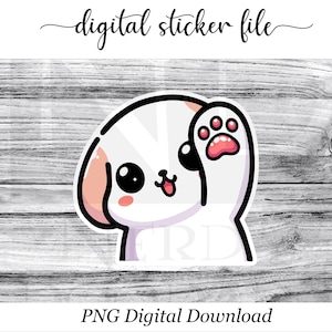 Kawaii Hund Aufkleber, Kawaii Welpe Aufkleber, Süßer Hund Aufkleber, Süßer Notebook Aufkleber, Kawaii Laptop Aufkleber, Auto Aufkleber, Digitale Downloads