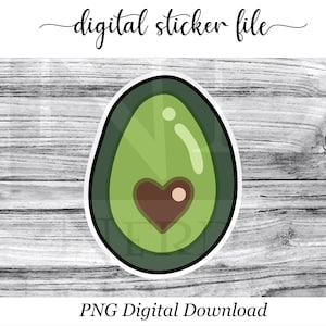 Cute Stickers, Avocado Sticker, Food Sticker, Planner Sticker, Journal Sticker, Diary Sticker, Cute Food Sticker, Instant Download, Digital