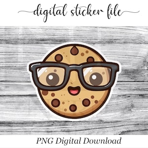 Kawaii Stickers, Cute Cookie Sticker, Chocolate Chip Cookie Sticker, Journal Stickers, Planner Stickers, Cute Stickers, Digital Download
