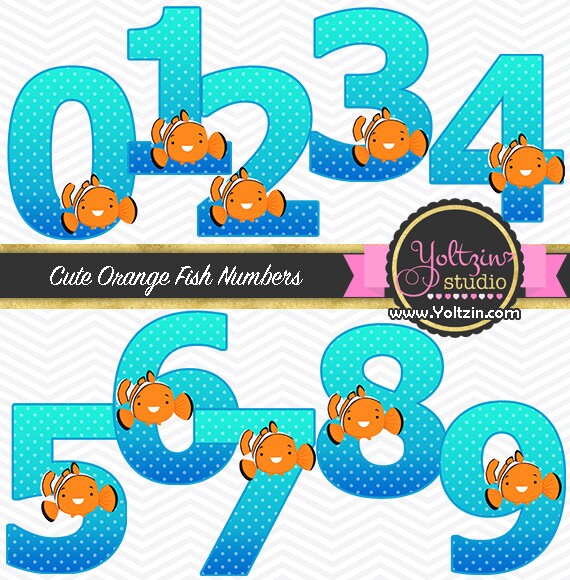 Clipart Buscando A Nemo Dori Dory Numeros Digitales Nina Nino Etsy