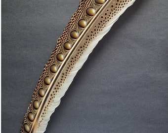 Great argus (Argusianus argus) pheasant wing feather, Naturally molted. 50 cm.